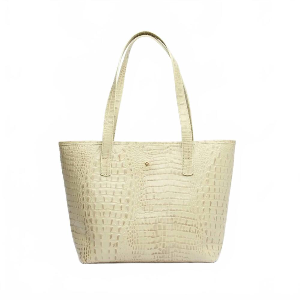 NEW FLOREZ women's kyle croc tote bag in ivory